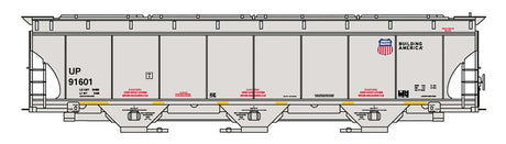 Trinity 5161 Cubic Foot Covered Hopper - Ready to Run -- Union Pacific (gray, small Building America Logo, yellow conspicuity marks)