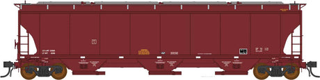 Trinity 5161 3-Bay Covered Hopper - Ready to Run -- Data Only (Boxcar Red, yellow conspicuity marks)