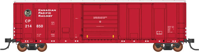 Pullman-Standard 5277 Cu.Ft. Exterior-Post Boxcar - Ready to Run -- Canadian Pacific (red, white, black, Beaver Logo)