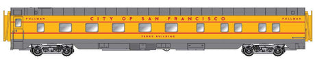 Pullman-Standard 10-5 Sleeper - Ready to Run - Centralia Car Shops -- Union Pacific (Armour Yellow, gray, red, City of San Francsco Lettering)