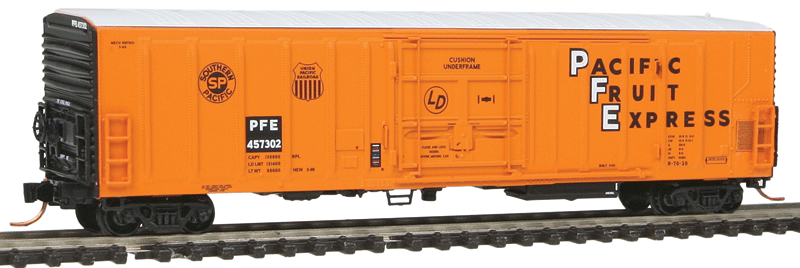 R-70-20 Mechanical Reefer w/Hydra-Cushion Underframe & Early Roof - Ready to R -- Pacific Fruit Express (orange, black, white, black Reporting Mark Field)