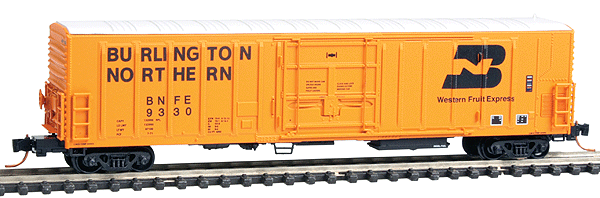 R-70-20 Mechanical Reefer - Ready to Run -- Burlington Northern / Western Fruit Express (Yellow, Large BN Logo/Lettering