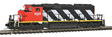 EMD/GMDD SD40-2W - Standard DC -- Canadian National (black, white, red, Large Hood Stripes)-1