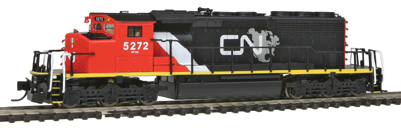 EMD/GMDD SD40-2W - Standard DC -- Canadian National (black, red, white, North American Continent logo)-1