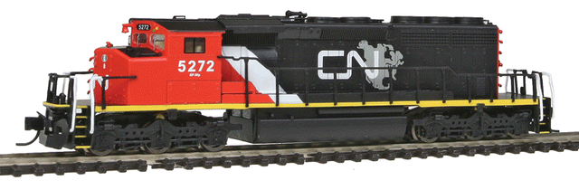 EMD/GMDD SD40-2W - Standard DC -- Canadian National (black, red, white, North American Continent logo)-1