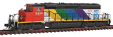 EMD/GMDD SD40-2W - Standard DC -- Canadian National #5334 (black, white, red, Rainbow Expo '86 Graphics)-1