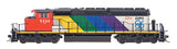 EMD/GMDD SD40-2W - Standard DC -- Canadian National #5334 (black, white, red, Rainbow Expo '86 Graphics)-3