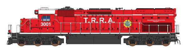 EMD SD40T-2 Tunnel Motor - Standard DC -- Terminal Railroad Association of St. Louis TRRA #3001 (red, white)