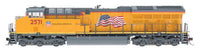 GE ET44 Tier 4 GEVO - Standard DC -- Union Pacific (Armour Yellow, gray, red, Large Flag, Building America Logo)