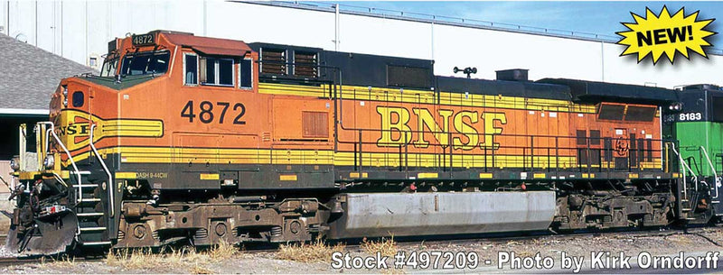 GE C44-9W - LokSound and DCC -- Burlington Northern Santa Fe (H2, orange, black, yellow)