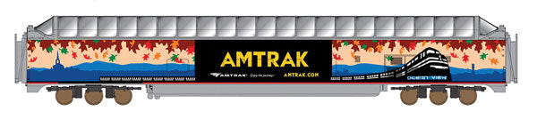 P-S Superdome Smooth-Side Full-Length Dome - Ready to Run -- Amtrak #10031 "Ocean View" (2000s Fall Foliage Wrap; orange, tan, blue, bl