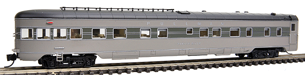2-1-1 Observation-Buffet-Lounge - Ready to Run -- New York Central - 20th Century Limited (2-Tone Gray, Stripes)