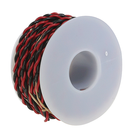 #20 Gauge 2-Conductor Hookup Wire -- 25' (black & red)