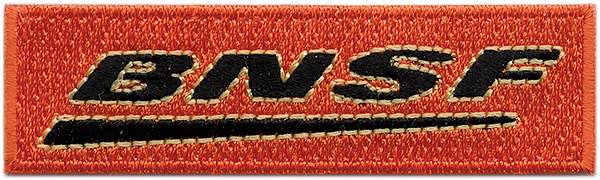 Cloth Railroad Patch - Horizontal -- Burlington Northern & Santa Fe (Post-2007 Wedge Logo) - 2-3/4"  7cm
