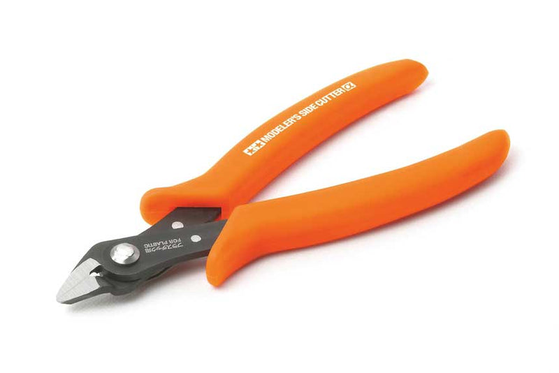 Modeler's Side Cutter for Plastic Sprues -- Orange Handle Grip