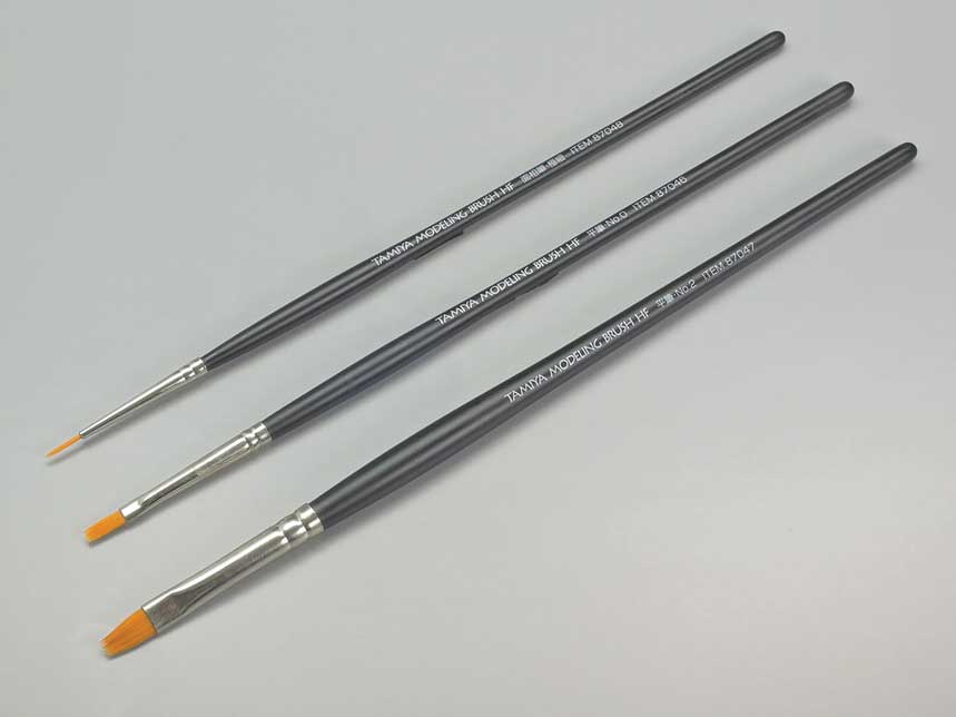 High Finish Standard Brush Set -- 1 Each: #0 Flat, #2 Flat, Untra-Fine Pointed
