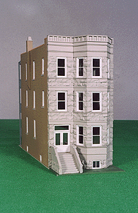 Windy City Series - Flats (Apartment Building) -- Rough-Cut Stone 3-Story Flat 3 x 9-1/4 x 5-3/4"