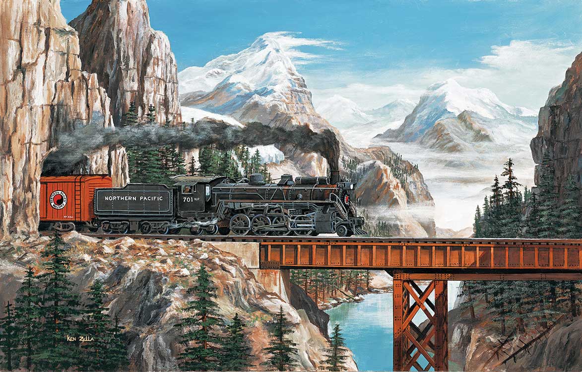 Summit Pass Train Puzzle -- 1000 Pieces - 19 x 30" 48.3 x 76.2cm