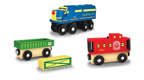 Lionel(R) Wood Cargo 3-Car Train Set -- Santa Fe, Burlington Northern (Fits Most Wood Track Systems)