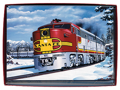 Christmas Card 10-Pack -- The Chief of the Tribe - Santa Fe Chief in Snow w/PAs
