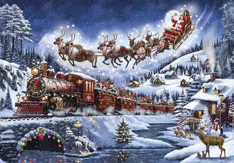 Steam Train & Santa's Sleigh Christmas Cards