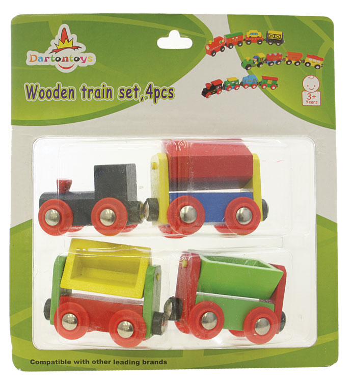 Wooden Train Set #2 -- 4 Pieces