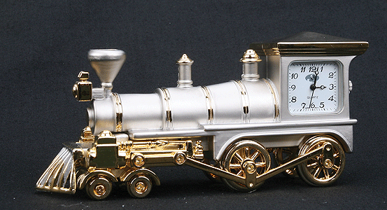 Train Clock -- Gold & Silver