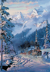 Christmas Card 10-Pack -- Snowy Mountain