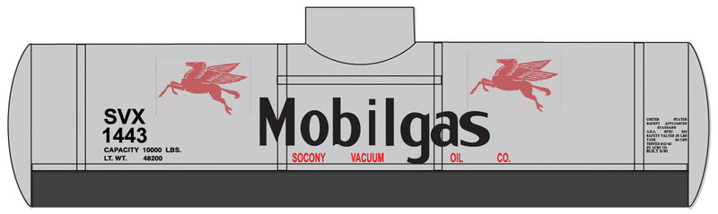 36' 10,000-Gallon Tank Car - Ready to Run -- Mobil Gas SVX #1443