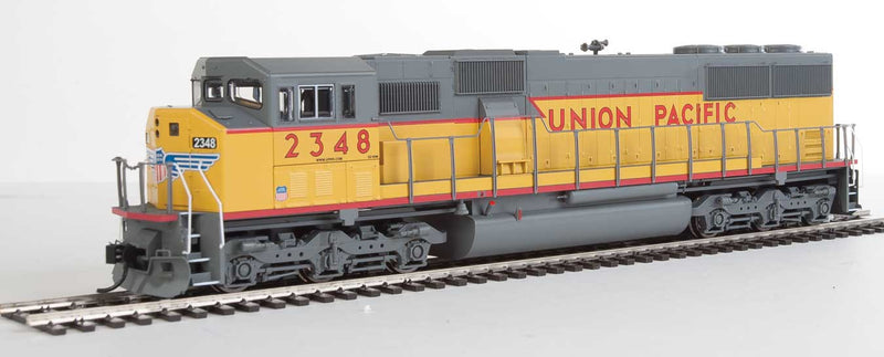 EMD SD60M with 3-Piece Windshield - Standard DC -- Union Pacific(TM) 2348 (yellow, gray, red sill stripe & wings logo)-1