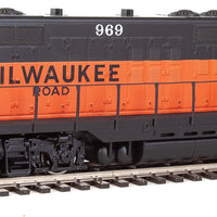 EMD GP9 Phase II with Chopped Nose - Standard DC -- Milwaukee Road #969 (orange, black; Large Milwaukee Name, GP20 Nameplate)
