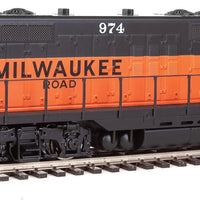 EMD GP9 Phase II with Chopped Nose - Standard DC -- Milwaukee Raod #974 (orange, black; Large Milwaukee Name, GP20 Nameplate)