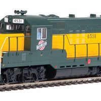 EMD GP9 Phase II with Chopped Nose - Standard DC -- Chicago & North Western(TM) #4531 (yellow, green; Employee Owned Logo)