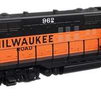 EMD GP9 Phase II with Chopped Nose - Standard DC -- Milwaukee Road #962 (orange, black; rebuild w/GP20 ID plate)