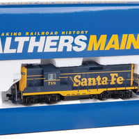 EMD GP9 Phase II with High Hood - Standard DC -- Santa Fe #718 (blue, yellow)