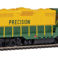 EMD GP9 Phase II with High Hood - Standard DC -- Precision National #1703 (green, yellow)