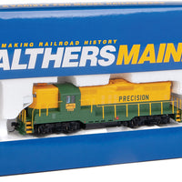 EMD GP9 Phase II with High Hood - Standard DC -- Precision National #1703 (green, yellow)