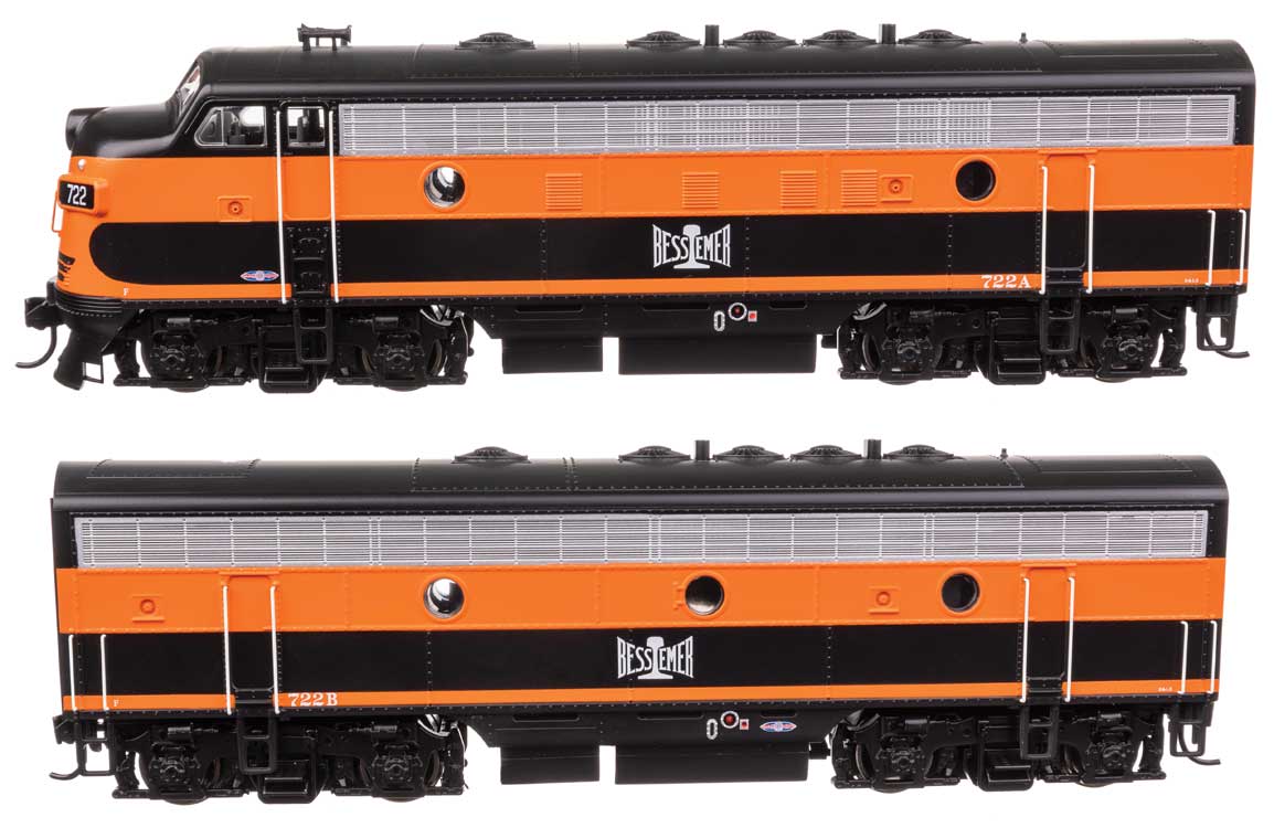 EMD F7 A-B Set - Standard DC -- Bessemer & Lake Erie #722A, 722B-6