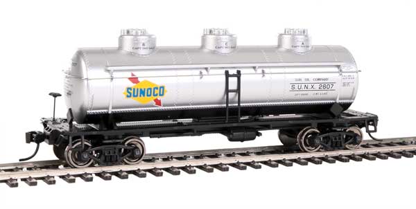 36' 3-Dome Tank Car - Ready to Run -- Sunoco #2607-1