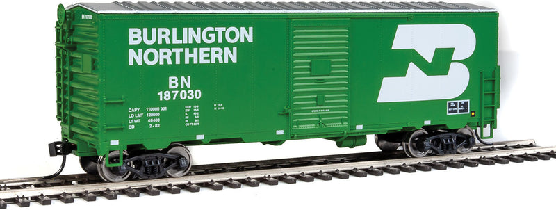 40' Association of American Railroads (AAR) Modernized 1948 Boxcar -- Burlington Northern #187030 (Cascade Green, white; Large Name, Logo)-1