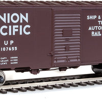 40' Association of American Railroads (AAR) Modernized 1948 Boxcar -- Union Pacific(R) #107655 (brown, white; "Ship and Travel", Shield Logo)
