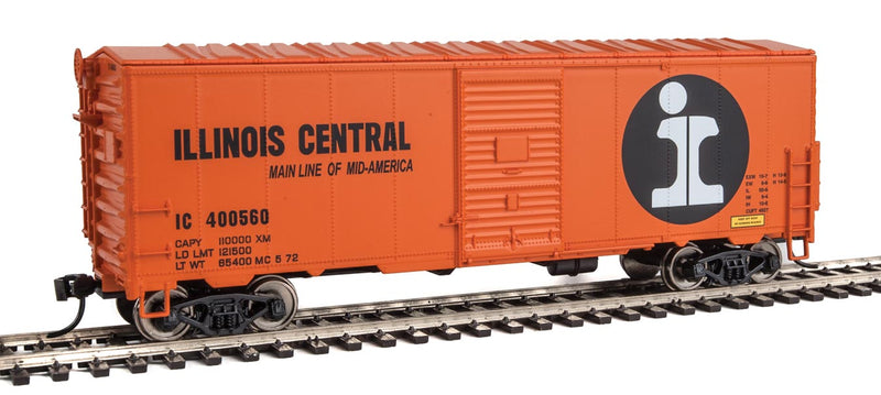 40' Association of American Railroads AAR Modernized 1948 Boxcar - Ready to Ru -- Illinois Central #400560 (orange, black; Large Split Rail Logo)-1