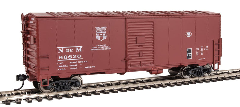 40' Association of American Railroads AAR Modernized 1948 Boxcar - Ready to Ru -- National Railways of Mexico NdeM #66820 (Boxcar Red, Small Shield Logo)-1