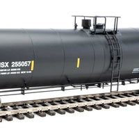 Trinity 25,000-Gallon Tank Car - Ready to Run -- Cenex Harvest States Cooperative CHSX #255057 (black, white; Yellow Stripes)