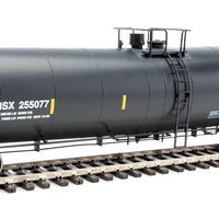 Trinity 25,000-Gallon Tank Car - Ready to Run -- Cenex Harvest States Cooperative CHSX #255077 (black, white, yellow stripes)