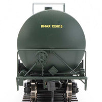 Trinity 25,000-Gallon Tank Car - Ready to Run -- Dana Transportation DNAX #125013 (black, yellow stripes & Railcare logo)