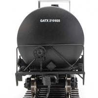 Trinity 25,000-Gallon Tank Car - Ready to Run -- GATX Corporation GATX #210925 (black, white, yellow conspicuity stripes)