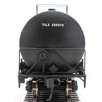 Trinity 25,000-Gallon Tank Car - Ready to Run -- Trinity Industries Leasing TILX #250375 (black, white, yellow stripes)