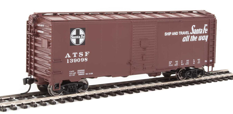 40' Association of American Railroads 1944 Boxcar - Ready to Run -- Santa Fe #139098 (Super Chief)-1