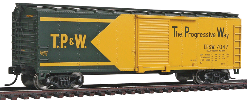 40' ARA Steel Boxcar w/Dreadnaught Ends - Ready To Run -- Toledo, Peoria & Western #7047